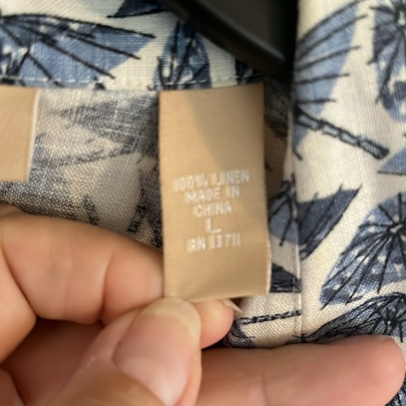 Kate Hill Blue and White 3/4 Sleeve Top Size Large‎ - Picture 6 of 6